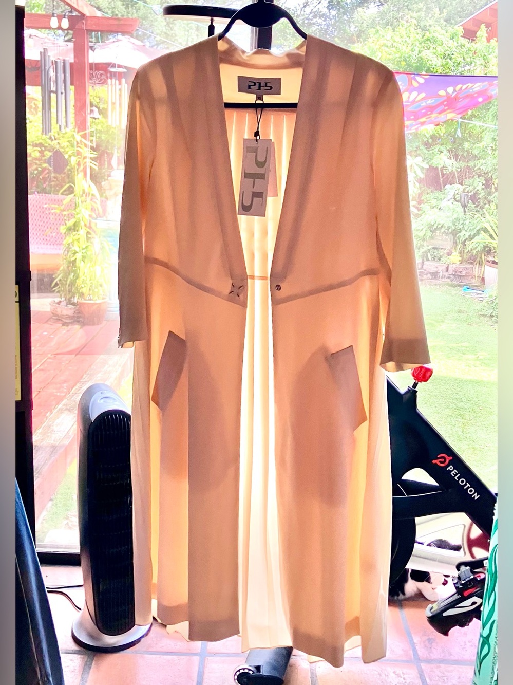 Iconic Long Pleated Pea Coat in Light Pink by Designer GINJER — NWT!